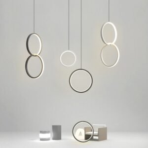 Modern Led Pendant Lights Minimalist Iron Ring Hanglamp For Dining Room Bedroom Loft Decor Nordic Bedside Luminaire Suspension 1