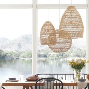 Rattan Pendant Light Country Natural Bamboo and rattan Hand Woven Pendant Lamp Living Room Hanging lamp Fixture Dining Room 1
