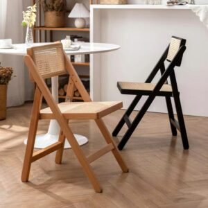 Wuli Solid Wood Folding Chair Home Back Chair Solid Wood Dining Chair Office Computer Chair Stool 1