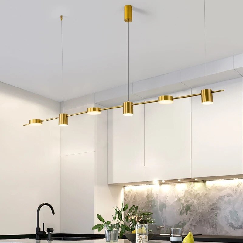 Simple Led Chandelier Modern Kitchen Long Hanging Lamp Nordic Home Decor Dining Bar Office Coffee Restaurant Pendant Lights 1