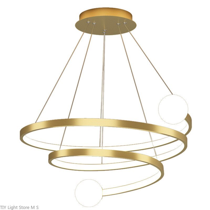 Modern Led Simple Creative Chandeliers Nordic Living Room Decor Round Spiral Chandelier Lighting Dining  bar Chandelier lamps 5