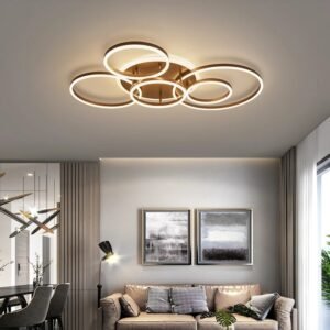 Modern Led Ceiling Lights For living Room Bedroom Study kitchen Home Decor Rings Ceiling Lamp Brown/Black/Gold Color AC90-260V 1