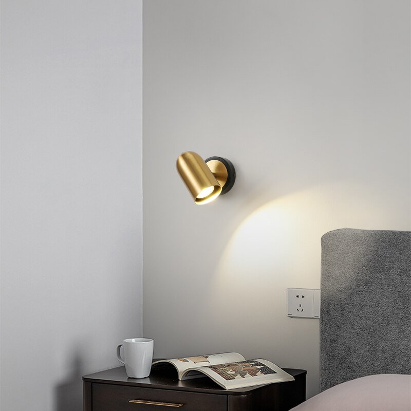 Nordic bedroom small wall lamp simple hotel room rotatable bedside lamp creative zipper switch small reading lamp Mirror Light 3