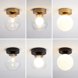 Modern Simple Corridor Ceiling Light Nordic Personality Creative Round Glass Ball Ceiling Lamp Christmas For Home Decor Fixtures 1