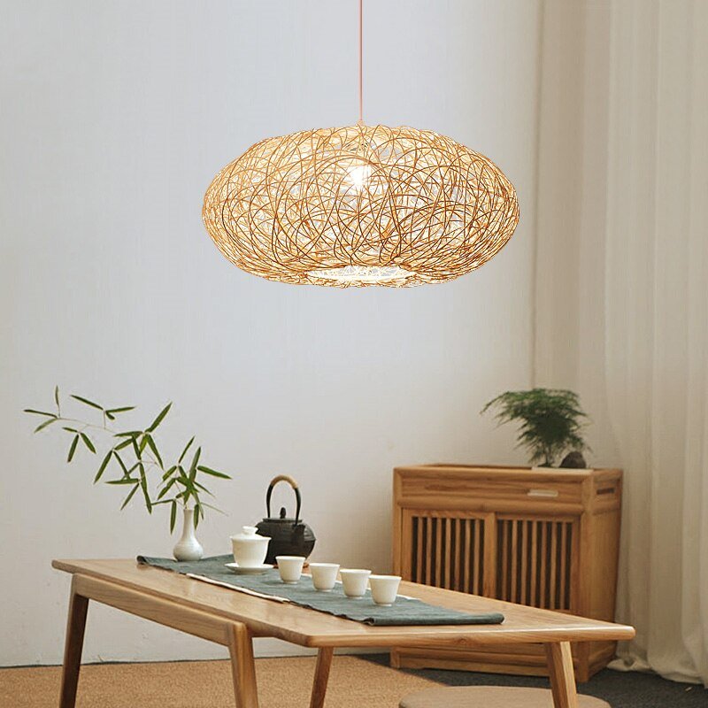 Modern Rattan Pendant Lights New Chinese Style Hanglamp For Living Room Bedroom Dining Room E27 Loft Decor Luminaire Suspension 3