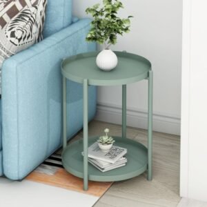 Wuli Iron Balcony Small Apartment Bedside Round Table Coffee Table Nordic Sofa Side Table Simple Small Table 1