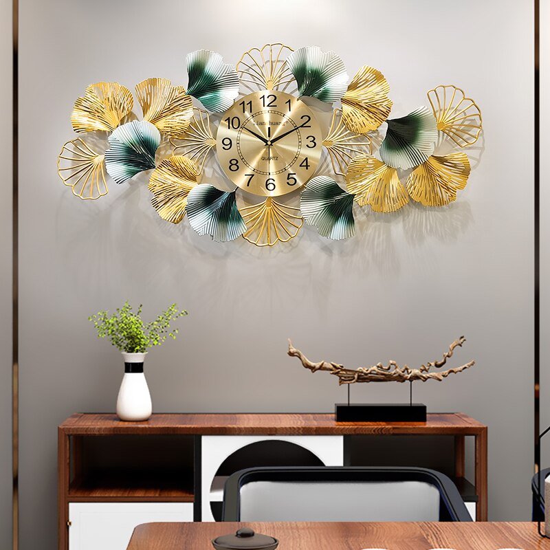 Large Creative Wall Clock Silent Luxury Golden Color Chinese Style Wall Clock Modern Design Reloj Pared Home Decoration ZP50WC 2