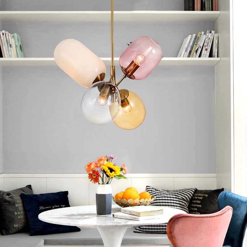Nordic pendant Lights Postmodern Colorful Glass Hanging Lamps For Living Room Bedroom Dining Room Home Decor E27 Led Hanglamp 1