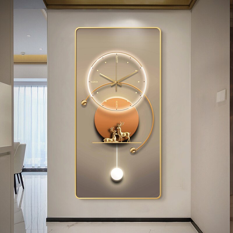 Led Mechanism Big Wall Clock Luxury Christmas Modern Designer Wall Clock Bathroom Luminous Reloj Pared Cocina Kitchen Decor 3