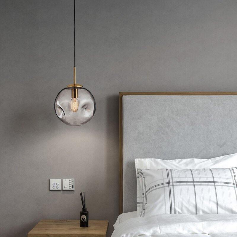 Nordic Modern Pendant Lights Creative Glass Ball Hanging Lamp For Dining Room Bedroom Bar Decor Loft Luminaire Light Fixtures 3