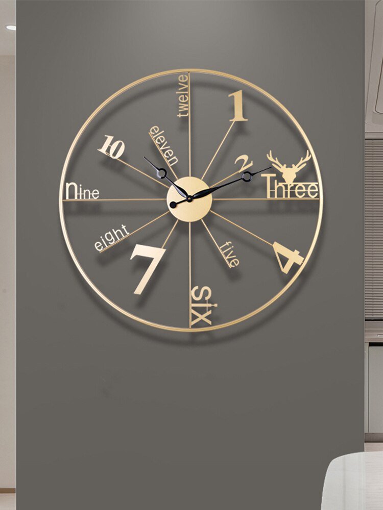 Luxury Nordic Metal Wall Clock Living Room Large Silent Creativity Wall Clock Modern Design Reloj Pared Grande Home Decor LL50WC 1