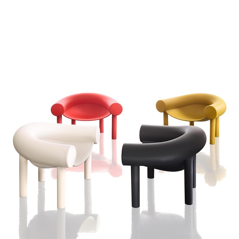 Wuli New Fashion Personalized Creative Single-Seat Sofa Chair Plastic Horseshoe Chair Art Leisure Chair Nordic Style 3
