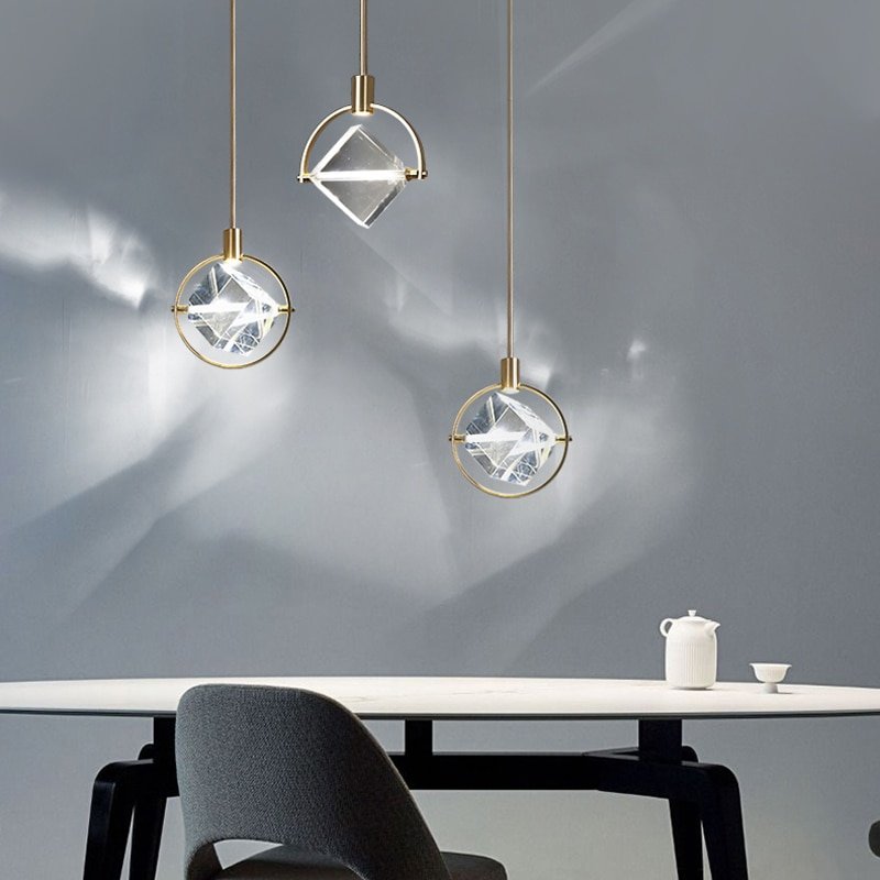 Modern Crystal Pendant Light Gold Led Hanglamp For Bedroom Dining Room Nordic Home Deco Loft Luminaire Suspension Light Fixtures 5