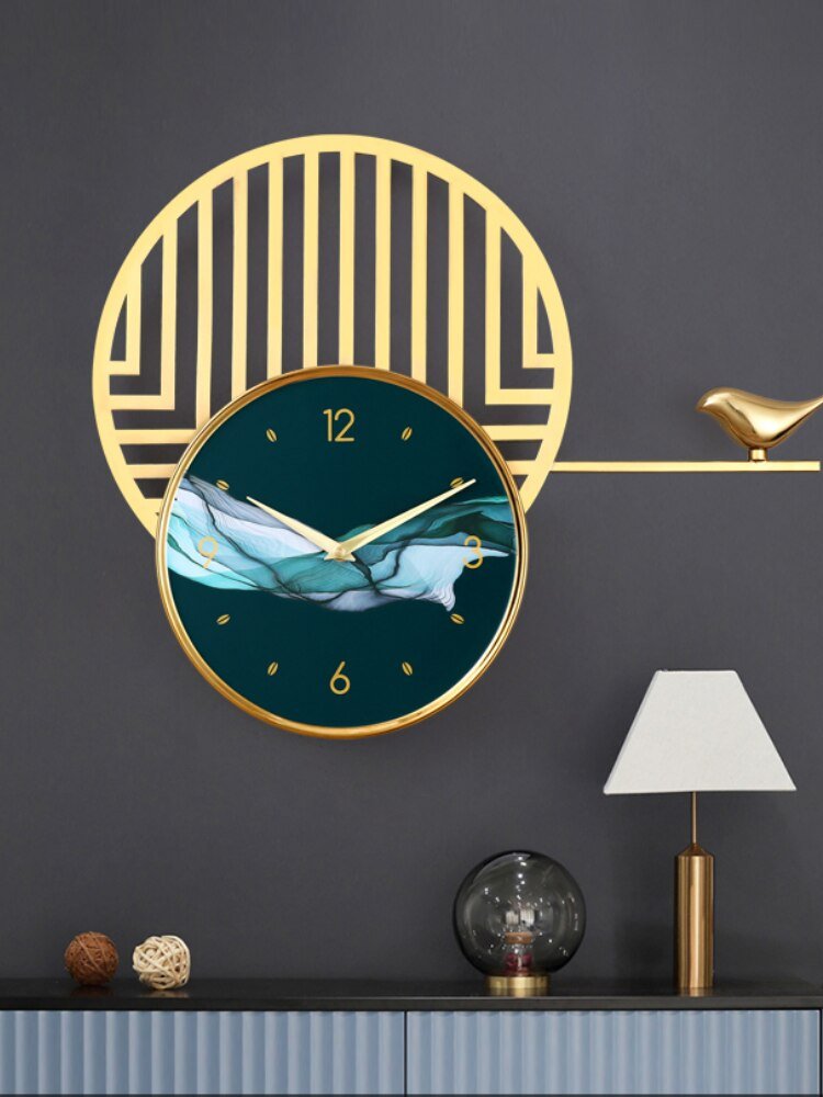 Creativity Luxury Birds Wall Clock Living Room Large Silent Wooden Wall Clock Modern Design Reloj Pared Grande Home Decor LL50WC 1