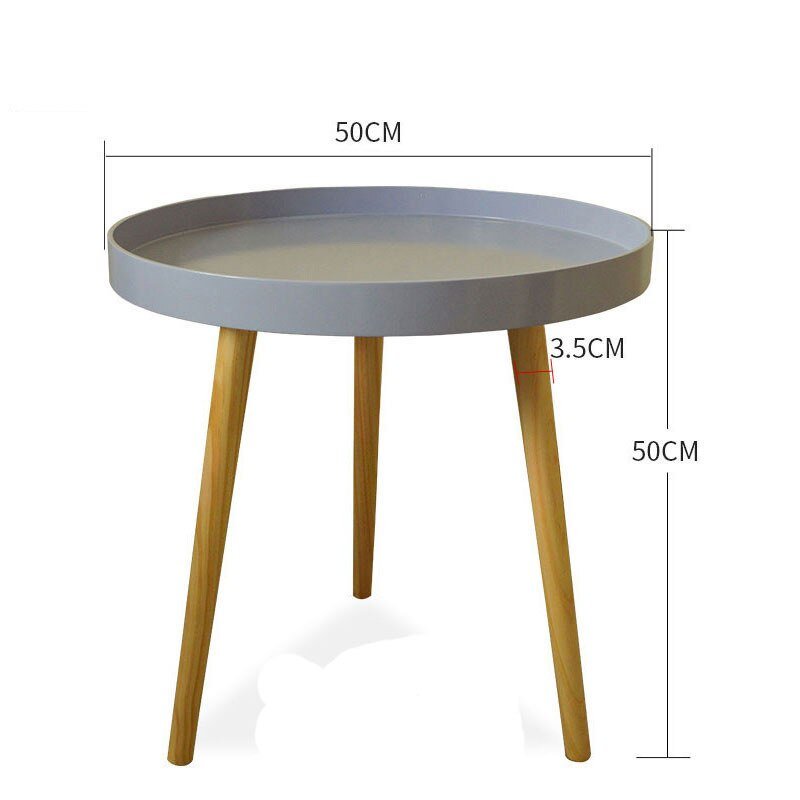 Wuli Nordic Sofa Side Table Living Room Furniture Balcony Small Coffee Table Solid Wood Leg Small Round Table 3