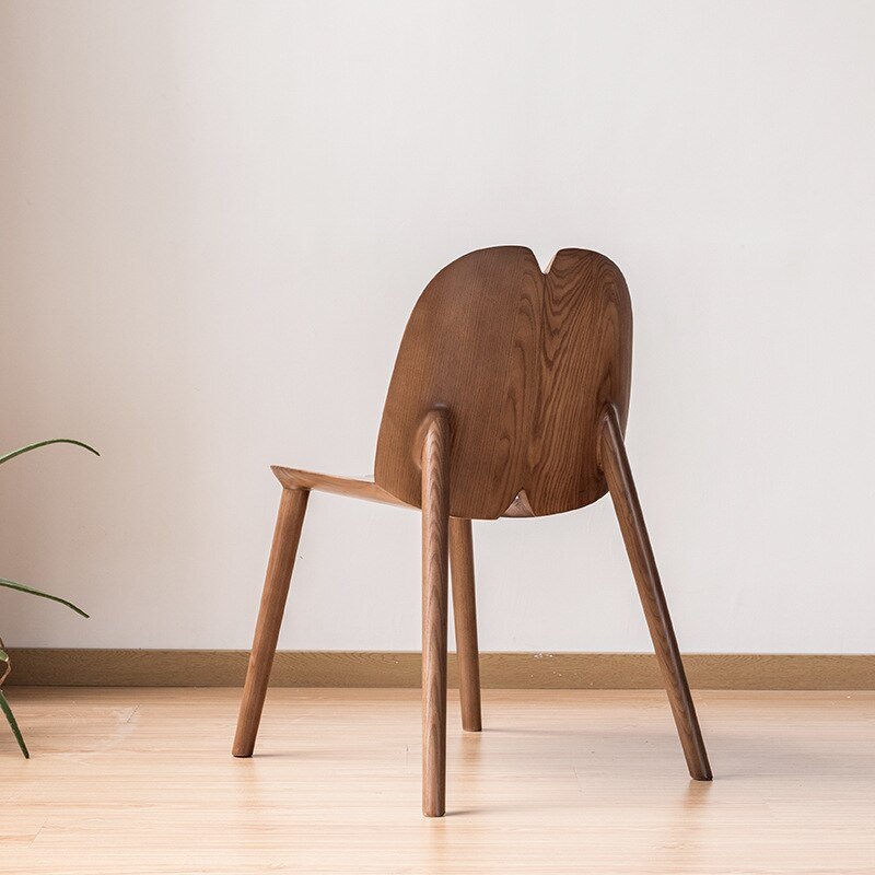 Wuli Nordic Household Solid Wood Chair Designer Restaurant Study Dining Chair Modern Minimalist Backrest Chair 3