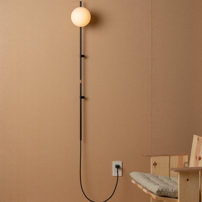 Nordic bedroom wall lamp modern free wiring with cord plug plug-in switch hotel wall modeling lamp living room simple and 1