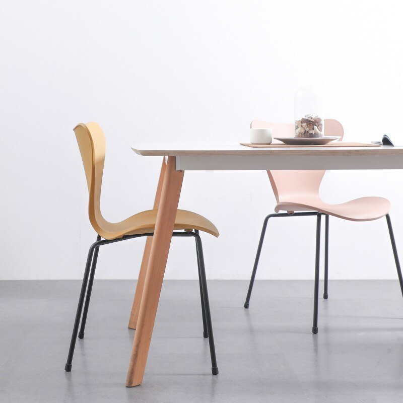 Wuli Nordic Chair Ins Celebrity Light Luxury Home Backrest Dining Chair Desk Simple Modern Backrest Stool Leisure Plastic 2