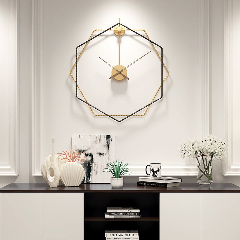 Luxury Metal Wall Clock Modern Design Big Minimalist Living Room Apartamento Gold Mute Giant Reloj De Pared Home Decor ZP50WC 4