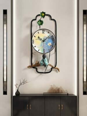 Chinese Zen Wall Clock Living Room Metal Large Silent Wall Clock Modern Design Creativity Relogio Parede Wall Decor LL50WC 1