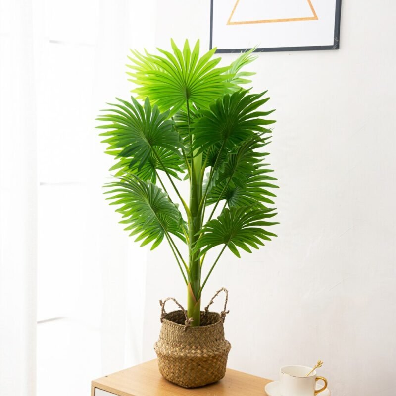 80cm Large Artificial Palm Plants Fake Monstera Plastic Tree Tropical Leafs Green Tall Banana Tree For Home Garden Outdoor Decor 4