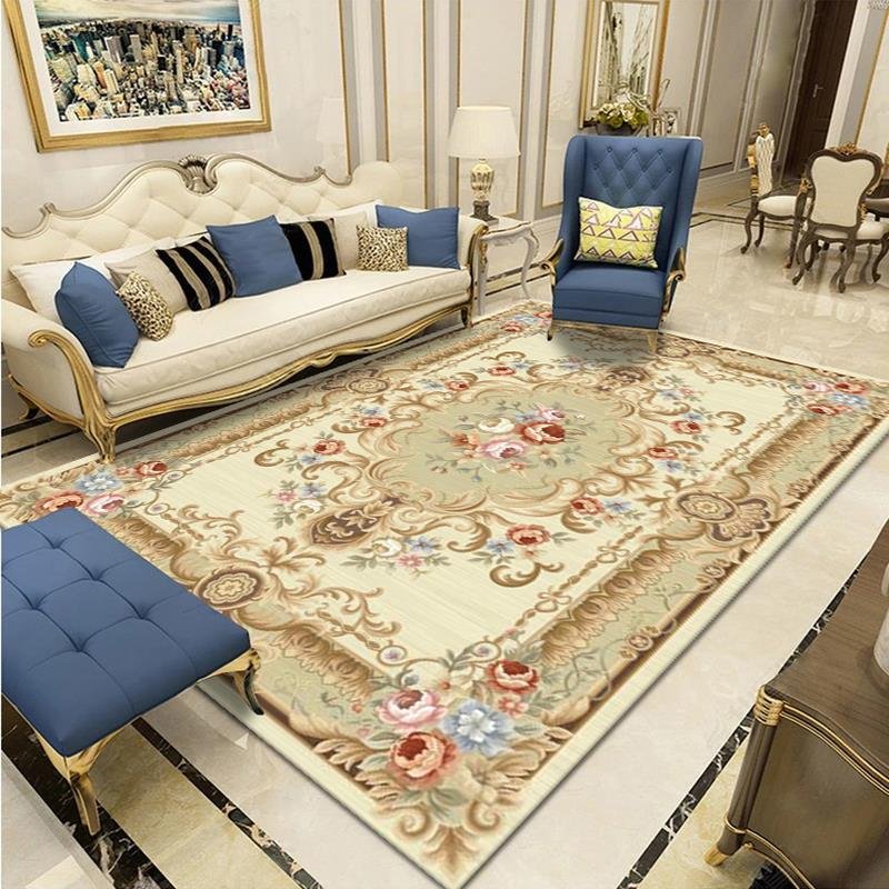 High-end Persian Living Room Rug Turkey Printed Floral Style Bedroom Bedside Carpet Home Decoration Sofa Coffee Table Carpets 5