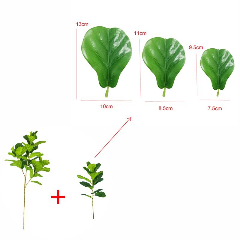 65-125cm Tropical Tree Large Artificial Banyan Plants Fake Ficus Branch Plastic Leaves Desk Potted For Home Wedding Gifts Decor 6
