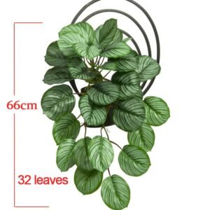 66cm 32Leaves Artificial Hanging Plants Vine Plastic Leaves Wall Fake Monstera Foliage Rattan Large Plants for Home Garden Decor 1