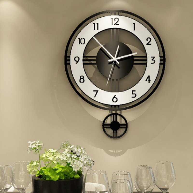 Nordic Digital Wall Clock Modern Design Silent Big Minimalist Wall Clock Pendulum Living Room Reloj De Pared Home Decor ZP50BG 2