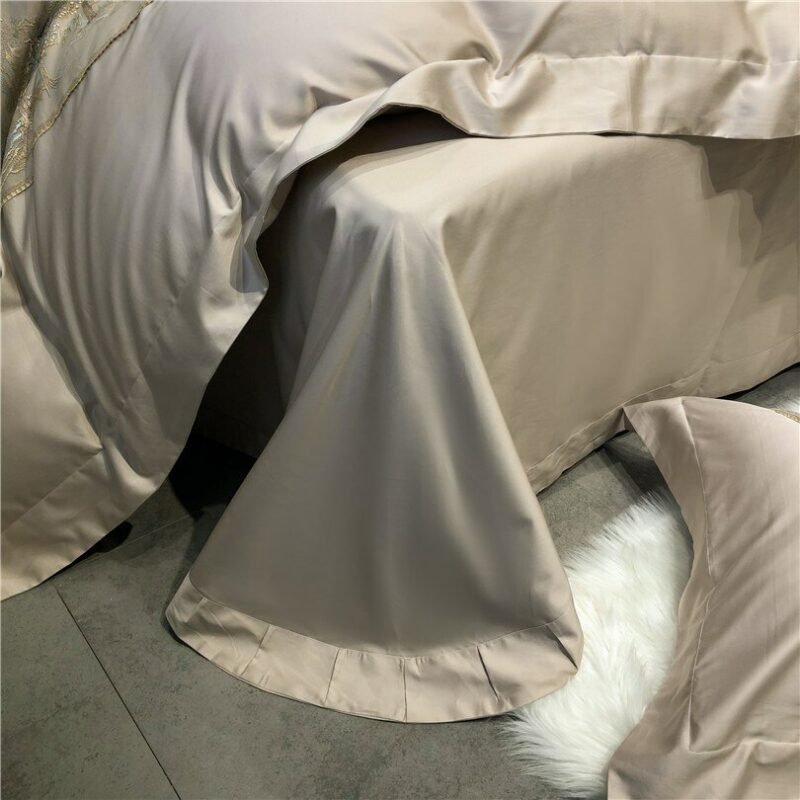 Chic Ivory Cream Macrame Wide Lace Duvet Cover set Luxury1000TC Egyptian Cotton Soft Bedding set Bed Sheet Pillow Shams 4/7 pcs 6