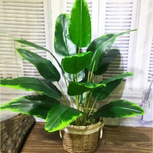 85cm 18 Heads Tropical Banana Tree Large Artificial Palm Plants Plastic Monstera Branches Fake Leaves For Home Garden Room Decor 1