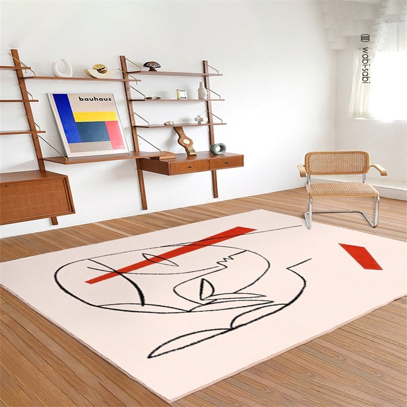 Simple Lines Living Room Decoration Carpet Modern Abstract Study Room Cloakroom Non-slip Carpets Home Balcony Porch Entry Rug 2