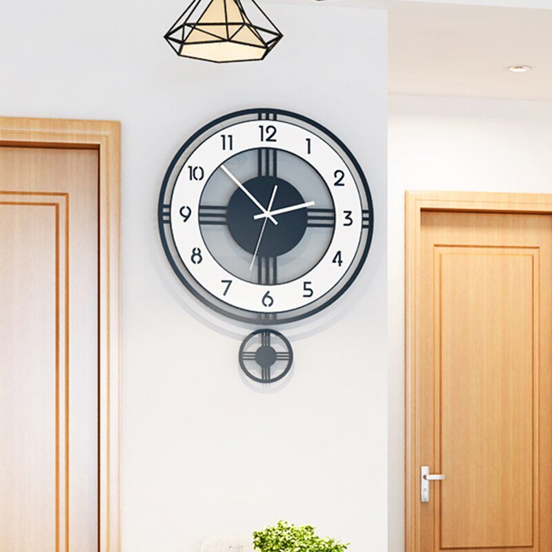 Lndustrial Nordic Digital Wall Clock Modern Design Silent Minimalist Wall Clock Pendulum Living Room Reloj De Pared Home Decor 4