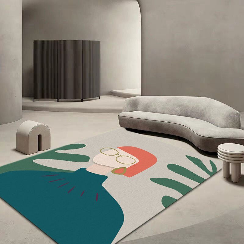 Cartoon Abstract Printed Carpet Living Room Bedroom Area Carpets Morandi Sofa Coffee Table Mats Lounge Large Area Non-slip Rugs 3