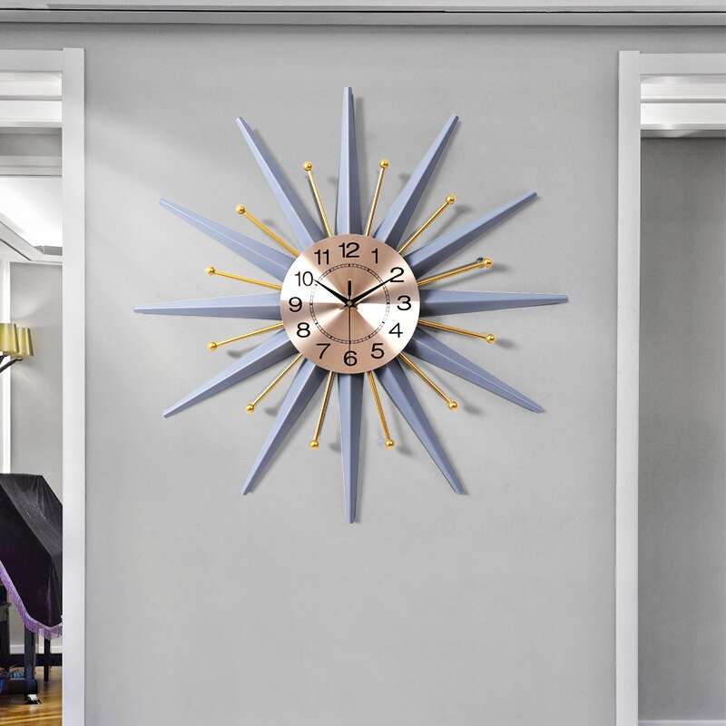 Luxury Nordic Wall Clock Living Room Large Silent Metal Wall Clock Modern Design Reloj Pared Grande Home Decor LL50WC 1