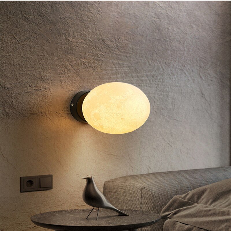 Nordic Personality Creative 3D Printing Moon Floor Lamp LED Iron Table Lamp Study Living Room Bedroom Sofa Home Modern Lighting 3