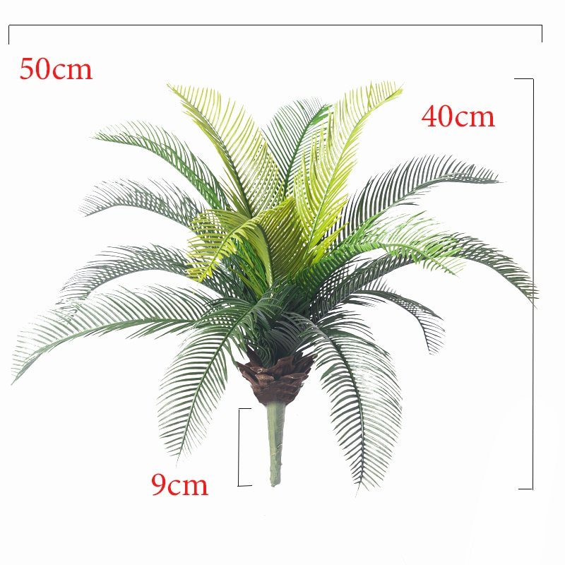 40cm Artificial Plants Cycas Palm Tree Plastic Tropical Plant Fake Tree Leaf False Fronds For Home Garden Wedding Decoration 1