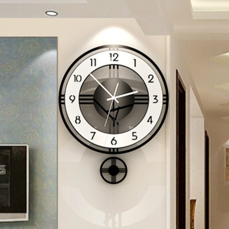 Lndustrial Nordic Digital Wall Clock Modern Design Silent Minimalist Wall Clock Pendulum Living Room Reloj De Pared Home Decor 2