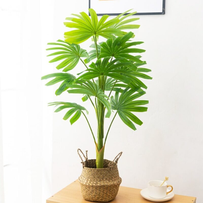 80cm Large Artificial Palm Plants Fake Monstera Plastic Tree Tropical Leafs Green Tall Banana Tree For Home Garden Outdoor Decor 2