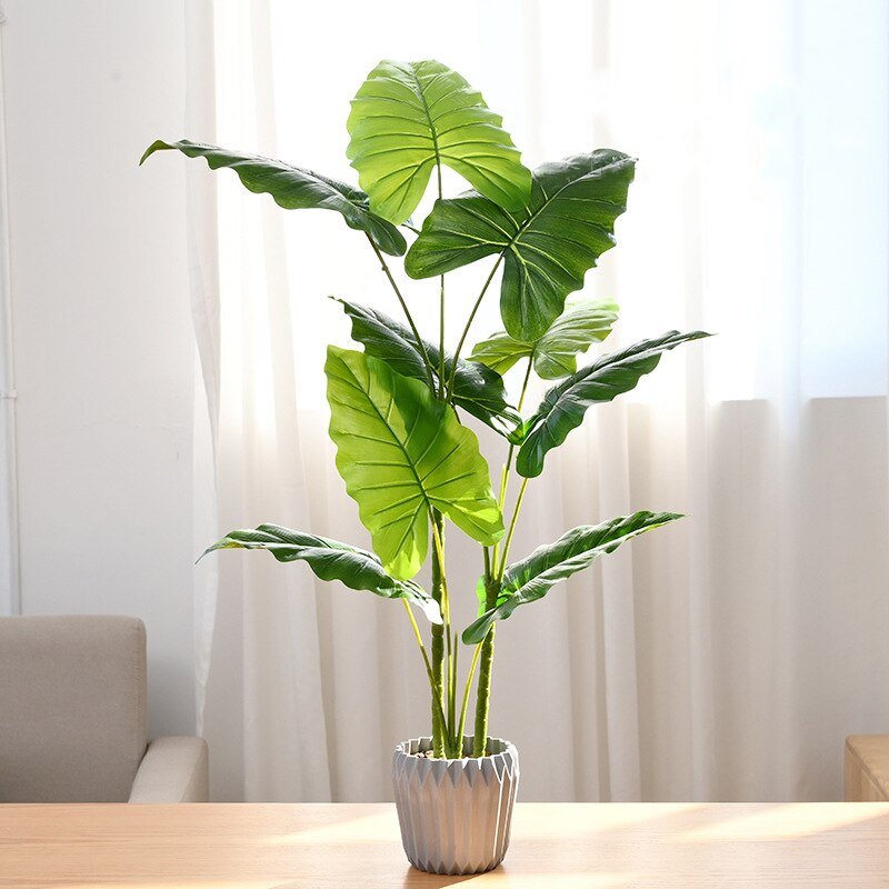 60/90cm Tropical Monstera Large Artificial Plants Fake Palm Tree Potted Floor Palm Leaves For Home Garden Wedding Office Decor 6
