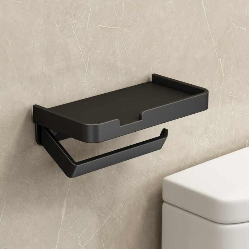 Toilet Paper Holder Wall Shelf Bathroom Accessories Phone Stand Storage Organizer Toilet Paper Roll Holder 2