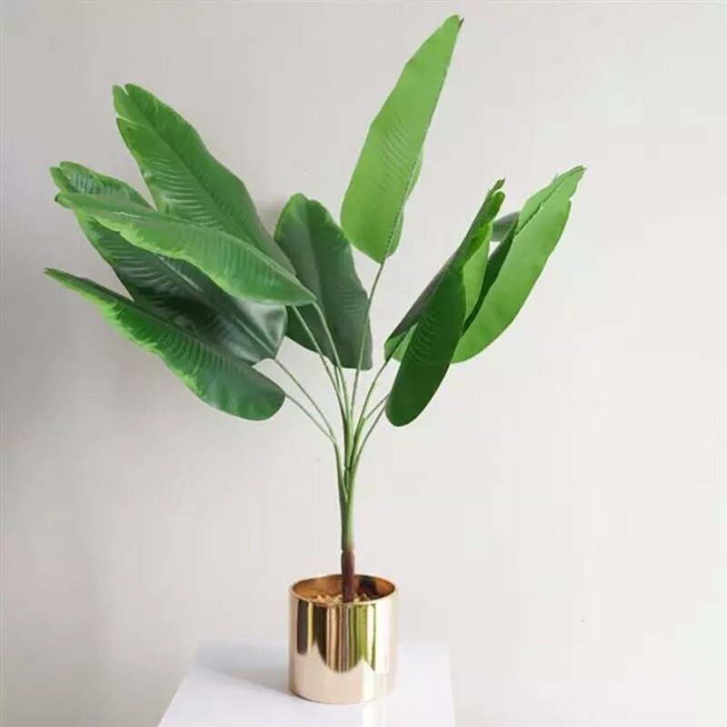 82cm 9 Fork Large Artificial Palm Tree Branch Fake Banana Leafs Plastic Monstera Tropical Potted Tree For Home Garden Shop Decor 2