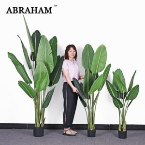 120-200cm Large Artificial Banana Tree Tropical Fake Plants Palm Leafs Monstera Green Plastic Jungle Plant for Home Office Decor 1