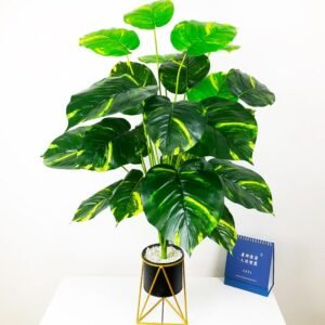 75cm 24 Heads Large Artificial Plants Fake Monstera Tropical Tree Plastic Palm Leaf Real Touch Turtle Leaves For Home Shop Decor 1