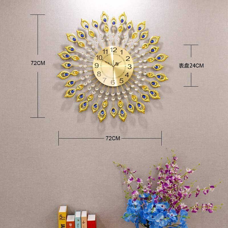 Large Wall Clock Aesthetic Design Room Luxury Kitchen Silent Clock Mechanism Living Room Decoration Horloge Wall Watch YH 5
