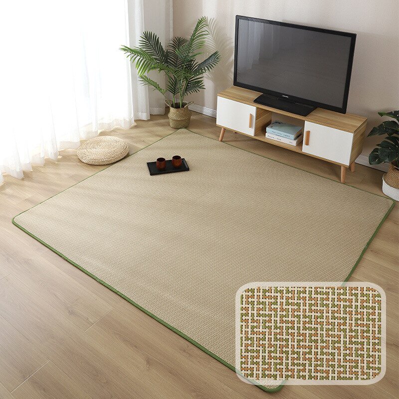 Home Living Room Bedroom Bedside Rattan Mat Summer Cool Baby Crawling Mats Anti-slip and Stain-resistant Washable Study Rug 5
