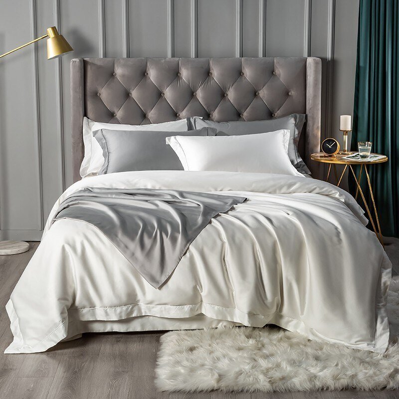 4/6Pcs Duvet Cover Luxury Premium Quality Bedding Set Bed Sheet Pillowcases Egyptian Cotton Long Staple Silky Soft Breathable 1