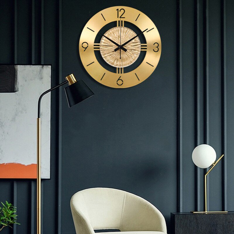 Nordic Wall Clock Living Room New Design Pure Copper Modern Minimalist Quartz Luminous Clock Home Decore Reloj Mural Pared XFYH 3