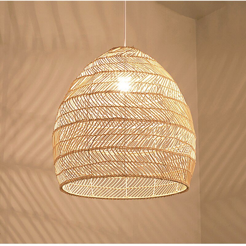 New Chinese Style Rattan Light For Homestay Vintage Hanging Lamps Loft Living  Dining Room Home Decor E27 Lighting Fixtures 4