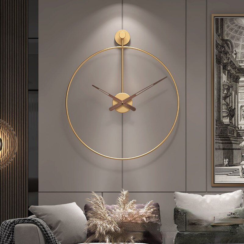 Luxury Kitchen Round Wall Clock Modern Design Nordic Metal Gold Wall Clock Large Reloj De Paredclocks Wall Home Decor LL50WC 3